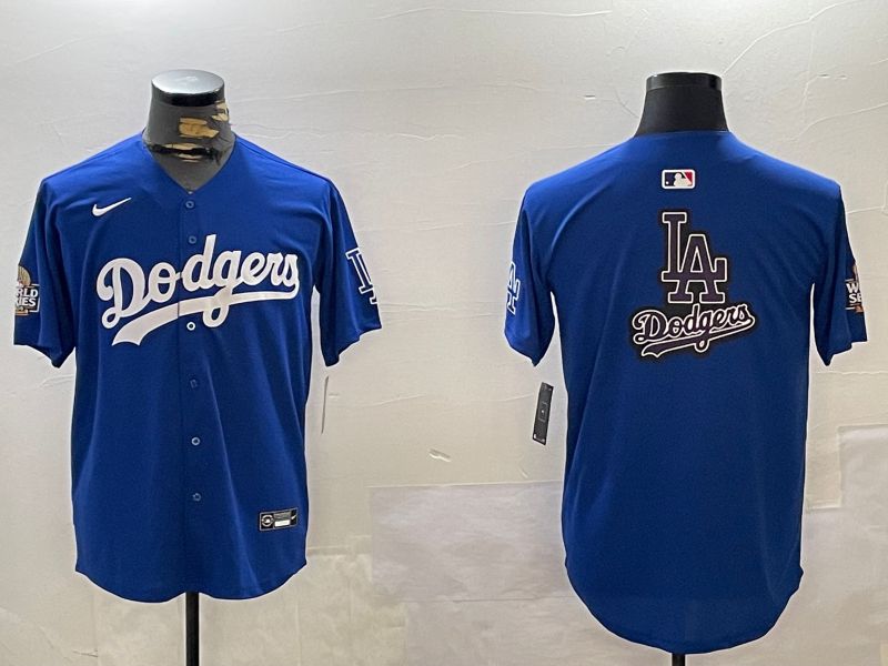 Men Los Angeles Dodgers Blank Blue Game 2024 Nike MLB Jersey style 12166